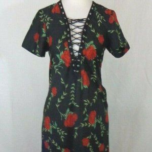 Black Floral Shirt Dress